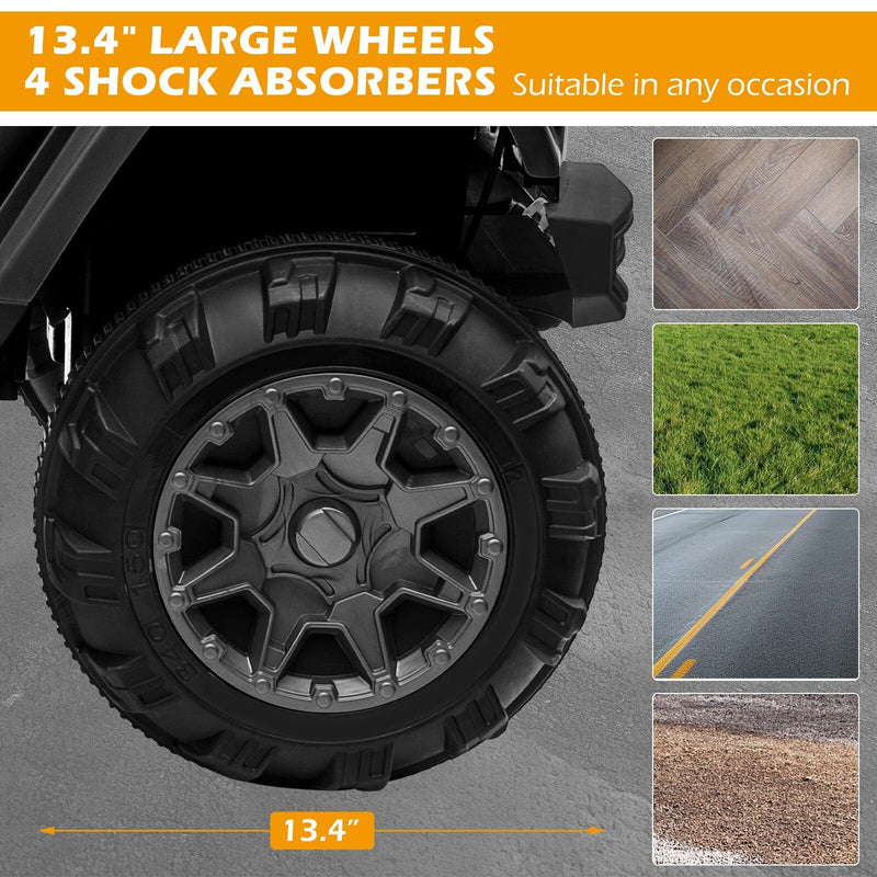 12V Electric Ride-On Jeep Truck for Kids with Remote Control and 3 Speed Settings