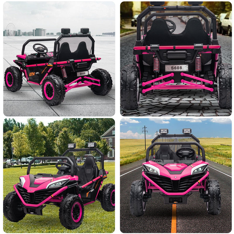 24V Kids 2-Seater Electric Ride-On UTV Truck with 4WD and 320W Motor, Remote Control