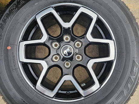 18" Ford Bronco wheels rims tires black 95213 Ranger tires BRIDGESTONE DUELER AT Texas Truck Tire