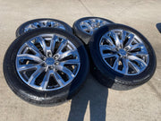 22" GMC Yukon Chevy Tahoe Escalade OEM chrome 95513 wheels rims tires Texas Truck Tire