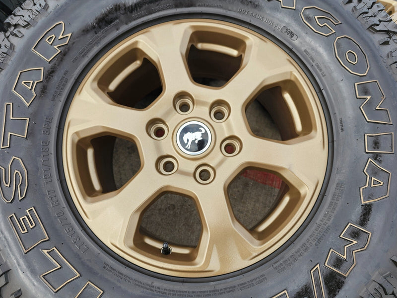 17" Ford Bronco 10384 OEM wheels rims BRONZE tires Ranger 35" M/T Texas Truck Tire