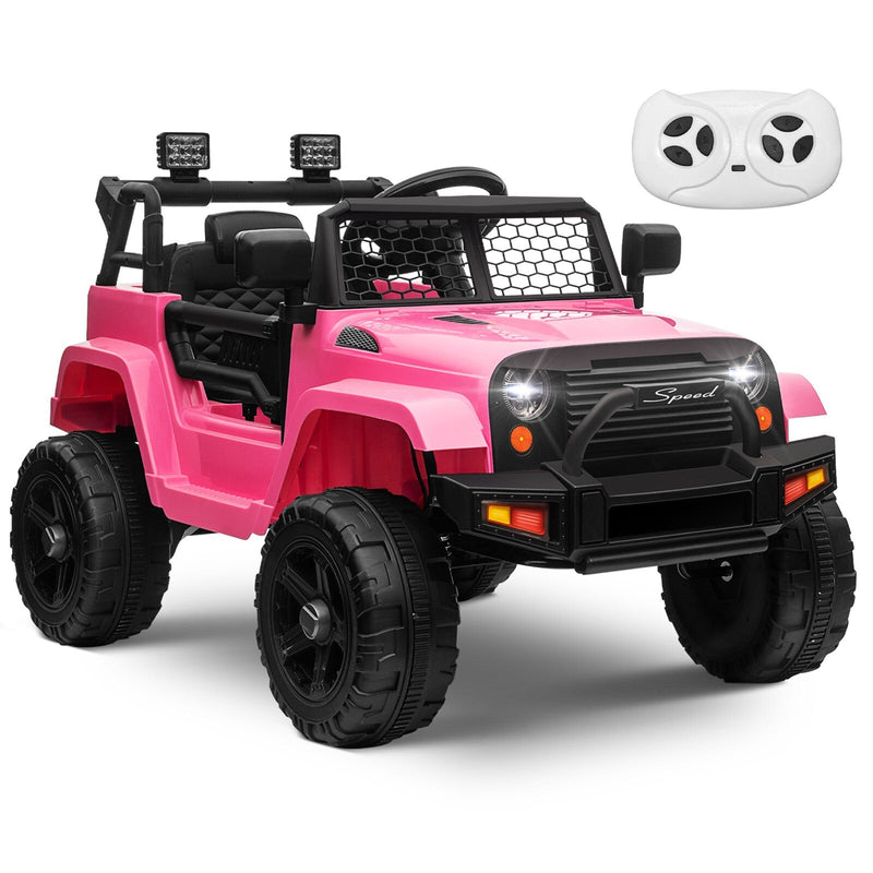 12V Kids Ride-On Truck with Remote Control, Power Wheels, and LED Lights