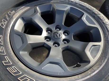 20" Dodge Ram 1500 OEM Laramie Black 2680 wheels rims 2022 2023 2024 2025 2026 Texas Truck Tire