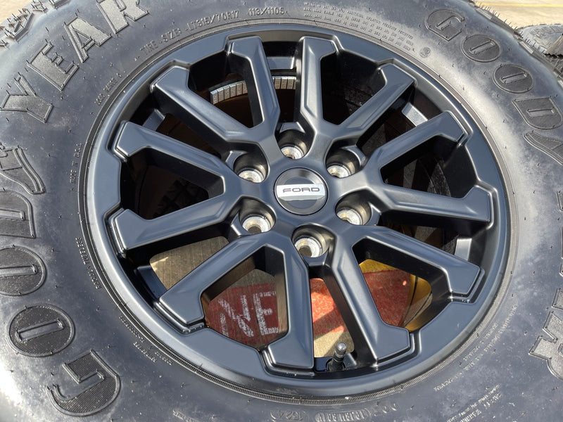 (5) 17" Ford F-150 Raptor OEM 10611 rims wheels Bronco tires GOODYEAR 35" Texas Truck Tire