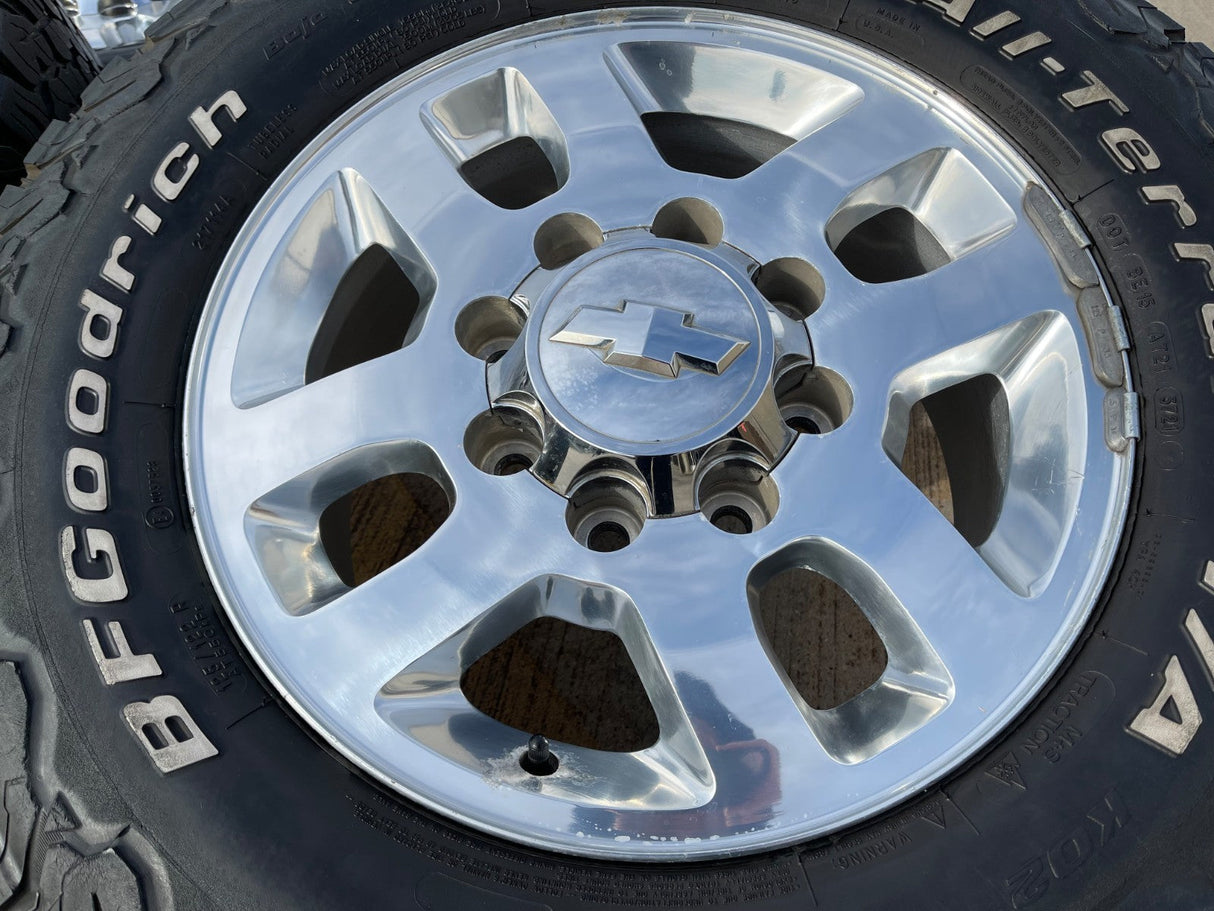 18" Chevy Silverado GMC Sierra 2500 3500 OEM 5502 wheels rims tires BFG KO2 A/T Texas Truck Tire
