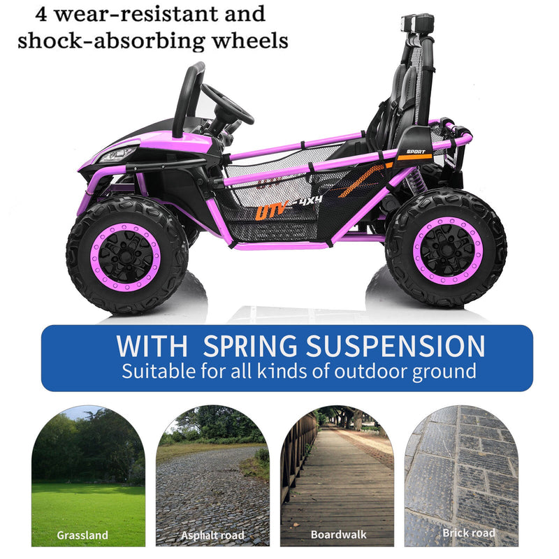 24V Kids 2-Seater Electric Ride-On UTV Truck with 4WD and 320W Motor, Remote Control