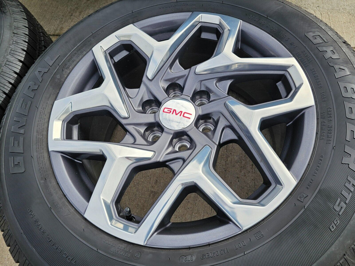 20" GMC Sierra Yukon AT4 Tahoe Silverado OEM wheels rims tires 2022 2023 2024 Texas Truck Tire