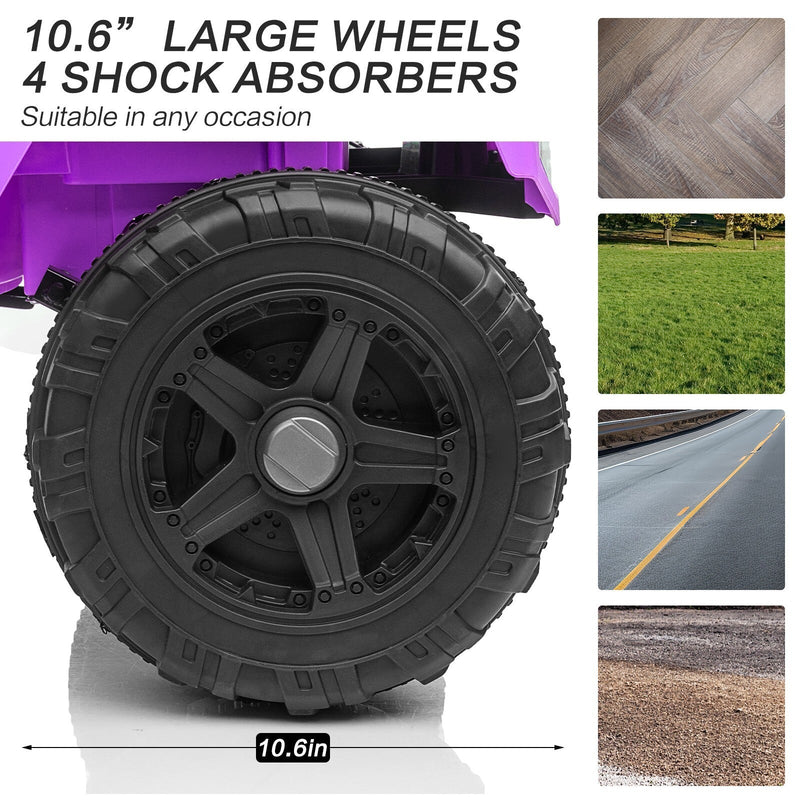 12V Kids Ride-On Truck with Power Wheels, LED Lights, and Parental Remote Control