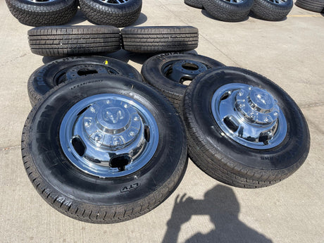 17" Dodge Ram 3500 Dually 8x200 wheels rims 2703 2704 OEM 2024 2025 2026 NEW Texas Truck Tire