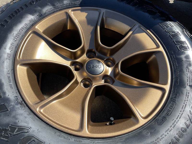 (5) 17" Jeep Wrangler Rubicon OEM 96226 wheels rims Gladiator GOODYEAR 33" NEW Texas Truck Tire