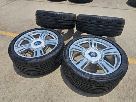 21" Rolls Royce Wraith Ghost Dawn OEM wheels rims tires 5x120 CONTINENTAL Texas Truck Tire