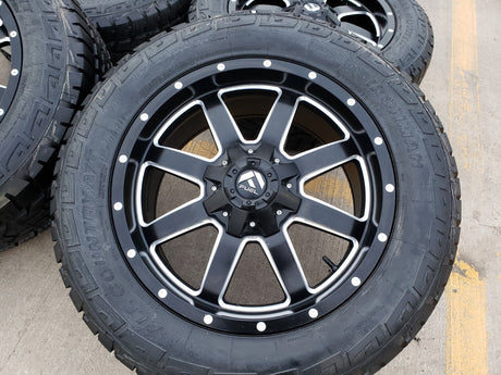 20x9 Fuel Jeep Maverick Wrangler Gladitor wheels rims 33" tires 5x127 5x112 Texas Truck Tire