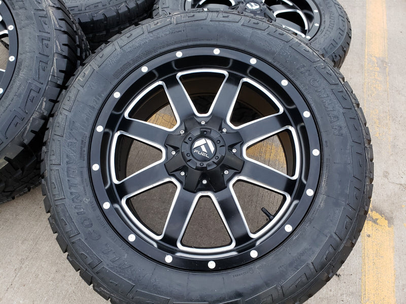 20x9 Fuel Jeep Maverick Wrangler Gladitor wheels rims 33" tires 5x127 5x112 Texas Truck Tire