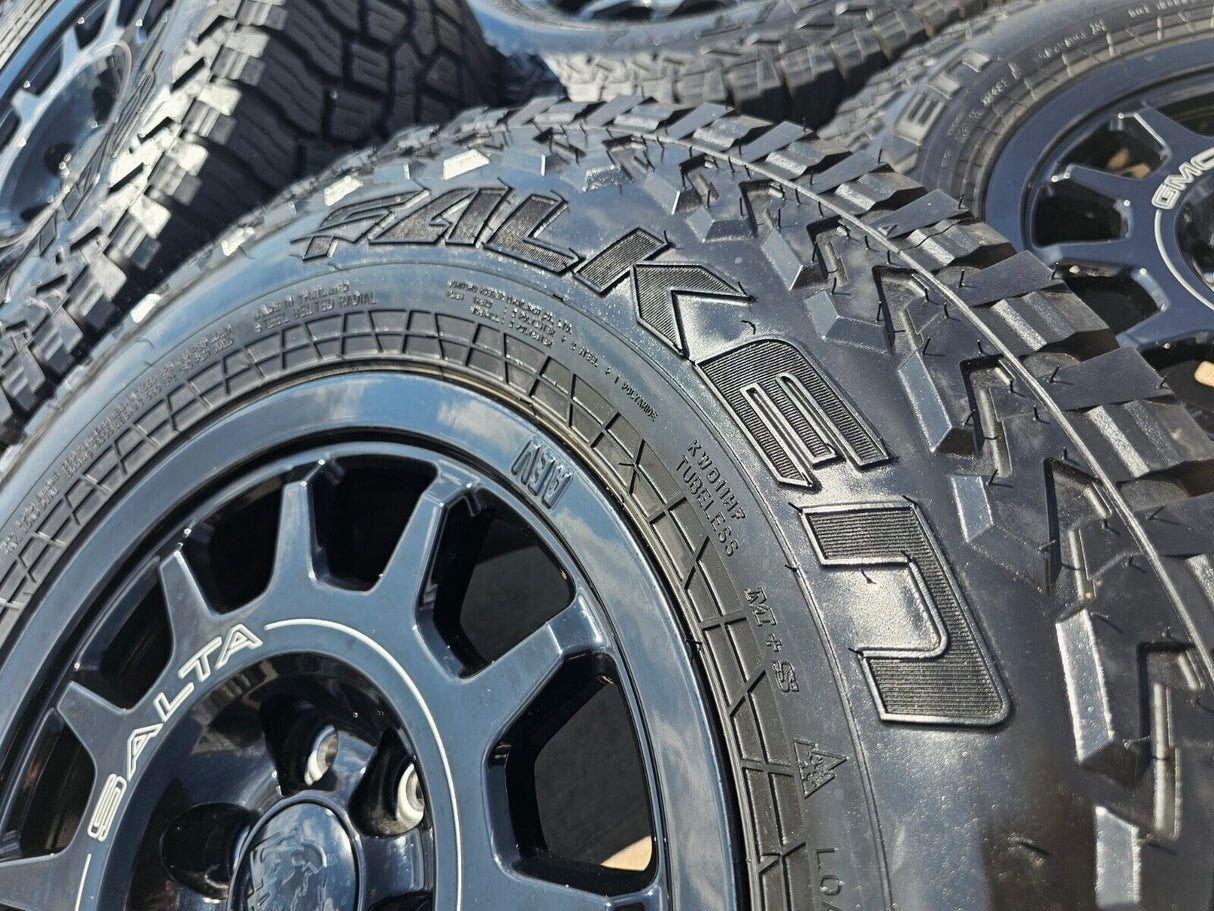 (4) 18" AEV SALTA GMC Sierra AT4X Chevy Silverado OEM rims wheels 2024 2025 Texas Truck Tire