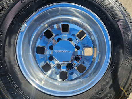 18" GMC Sierra 3500 DENALI Dually rims wheels OEM 14127 14129 8x210 MICHELIN NEW Texas Truck Tire