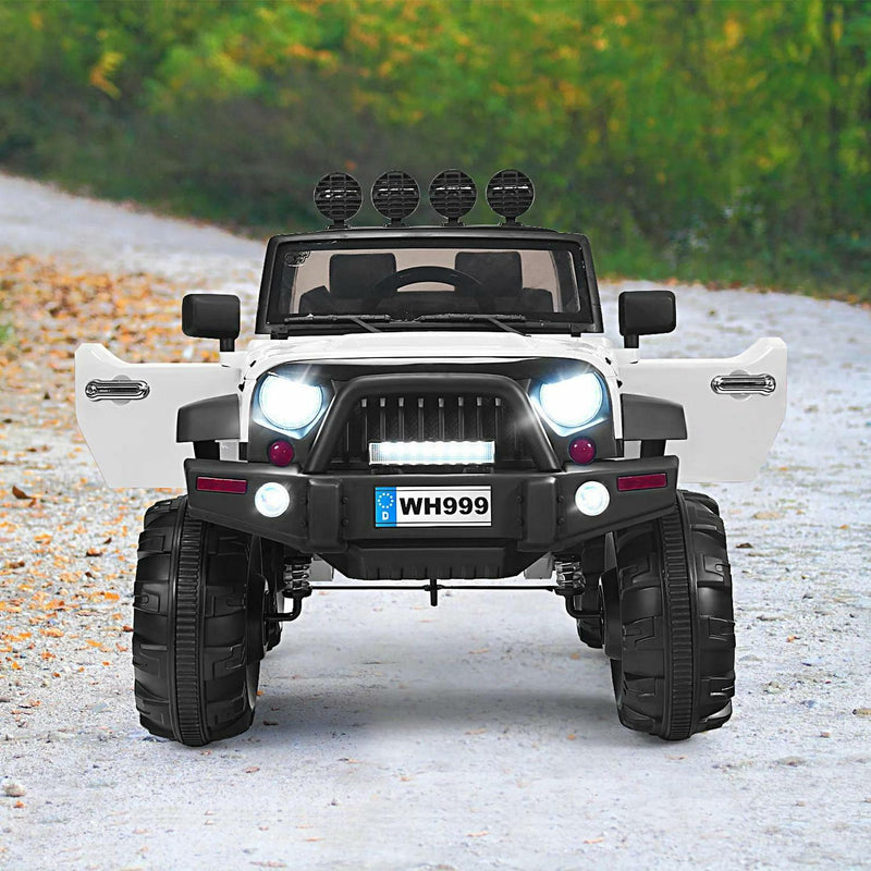 2-Seater Battery-Powered Jeep Car for Kids with Parental Remote Control - White