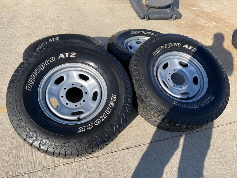17" Ford F-250 F-350 OEM 3828 wheels rims tires HANKOOK DYNAPRO A/T2 35" Texas Truck Tire
