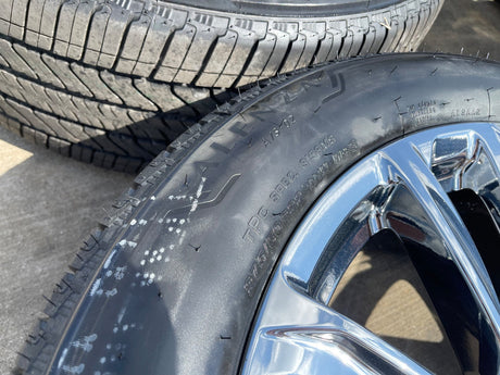 22" GMC Yukon Sierra Escalade OEM 95027 4875 wheels rims CHROME 2025 2026 NEW Texas Truck Tire