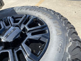 20" GMC Sierra Chevy 2500 OEM 5957 BLACK DIAMOND wheels rims tires BFG 37" Texas Truck Tire