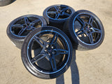 19" + 20" Chevy Corvette C8 OEM 14007 14008 wheels rims MICHELIN Texas Truck Tire