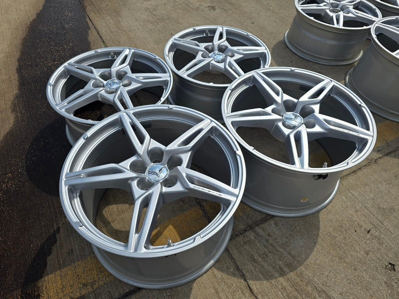 19" + 20" Chevy Corvette C8 OEM wheels rims 14007 14008 2023 2024 2025 2026 NEW Texas Truck Tire