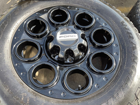 20" Ford F-250 F-350 OEM black Lariat wheels rims 10299 10484 tires DISCOUNTED Texas Truck Tire