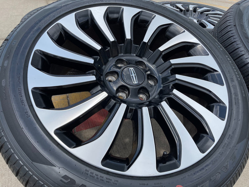 22" Lincoln Navigator OEM rims wheels 10499 95383 Black Label 2024 2025 2026 Texas Truck Tire