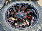 22x10 FUEL D775 Reaction Chevy Dodge Ram 2500 3500 wheels rims 37" 8x165 8x6.5 Texas Truck Tire
