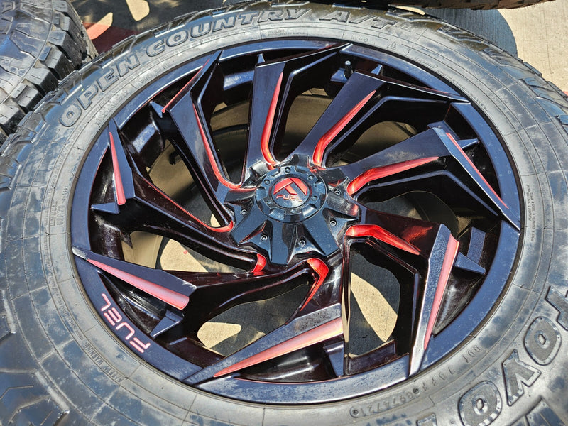 22x10 FUEL D775 Reaction Chevy Dodge Ram 2500 3500 wheels rims 37" 8x165 8x6.5 Texas Truck Tire