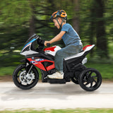 Electric Ride-On Motorcycle for Kids with LED Headlights and Non-Slip Wheels - Red