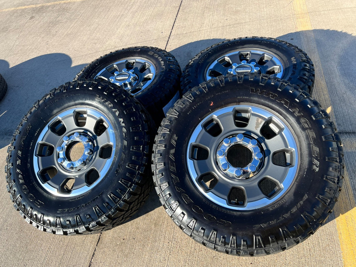 18" Ford F-250 F-350 OEM TREMOR rims wheels 10482 tires 35" DURATRAC R/T Texas Truck Tire