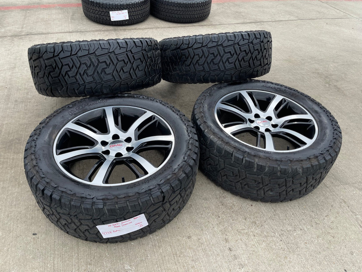 22" Cadillac Escalade Platinum OEM 4738 wheels rims tires 35" Texas Truck Tire