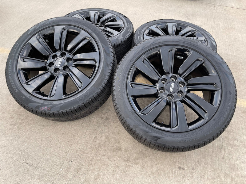 22" Lincoln Navigator OEM rims wheels Black Label 95384 10496 tires PIRELLI NEW Texas Truck Tire