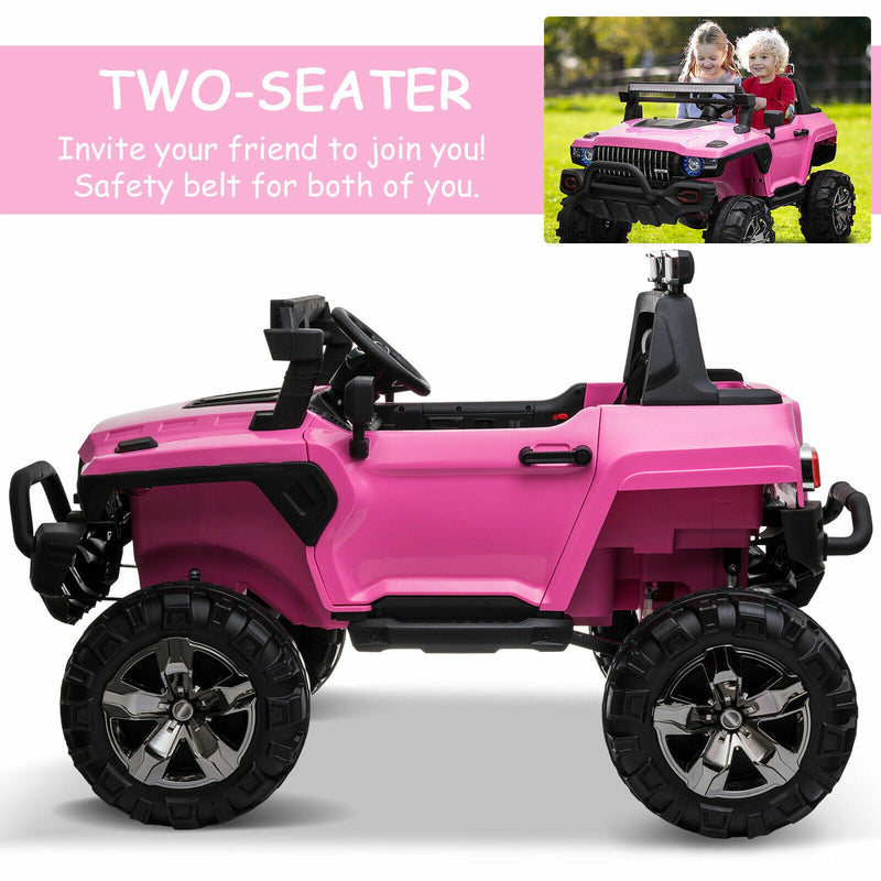 2-Seater Pink SUV Truck Ride On Car with Parental Remote Control - 12V Battery Powered