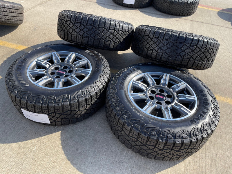 18" GMC Sierra AT4X Chevy Silverado OEM 14131 wheels rims 2024 2025 2026 Texas Truck Tire
