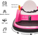 12V Electric Kids Ride-On Bumper Car with Remote Control and 360° Spin for Toddlers