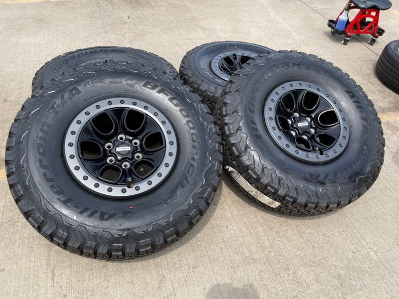 17" Ford F-150 Raptor OEM BEADLOCK rims wheels 10459 95210 BFG KO2 37" tires NEW Texas Truck Tire