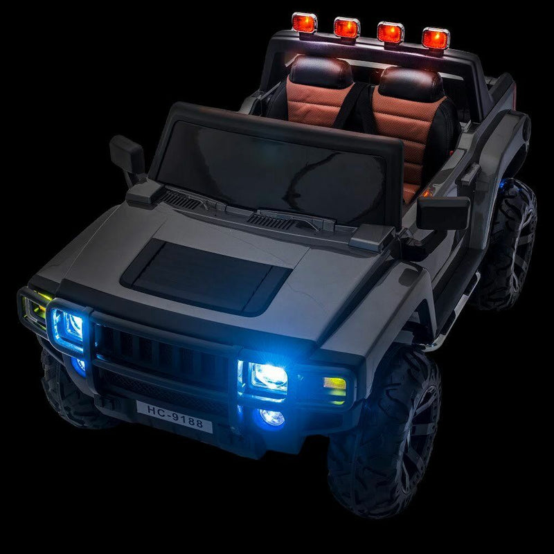 Electric Kids Ride On Car Truck with 4-Wheel Drive, Dual Seats, Pneumatic Tires, and Remote Control