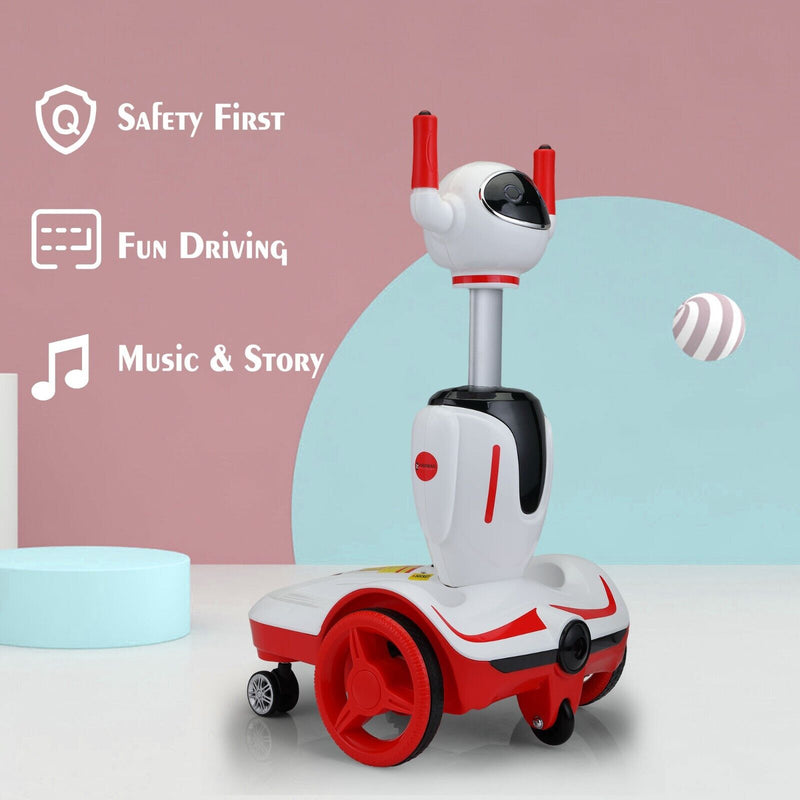 TOBBI 3-in-1 Electric Ride On Car for Toddlers - Remote Control Robot Buggy Toy Gift for Kids