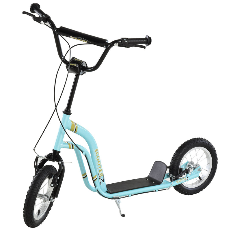 Youth Scooter with Dual Front and Rear Caliper Brakes and 12-Inch Inflatable Front Wheel