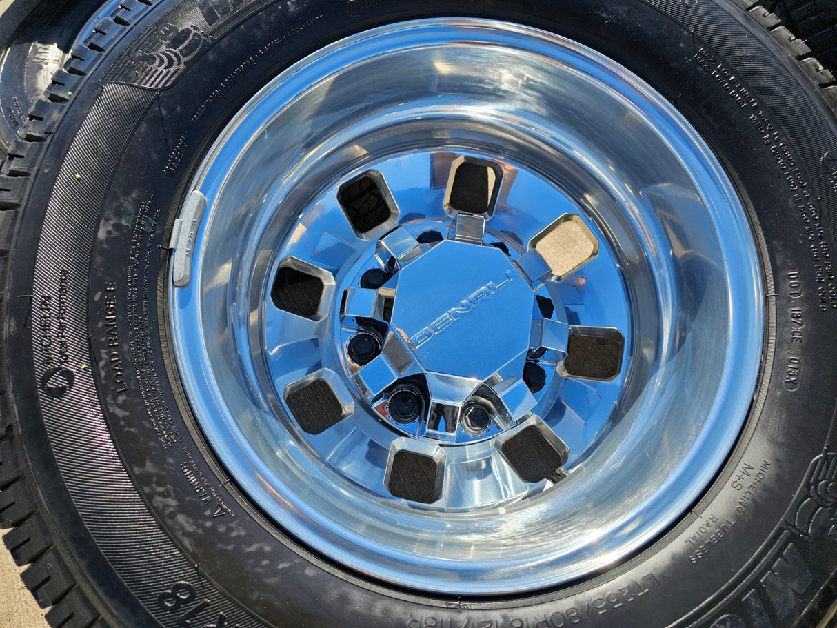 18" GMC Sierra 3500 DENALI Dually rims wheels OEM 14127 14129 8x210 MICHELIN NEW Texas Truck Tire