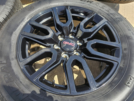 20" GMC Sierra Yukon Chevy OEM black 5914 5918 wheels rims 2023 2024 2025 2026 Texas Truck Tire