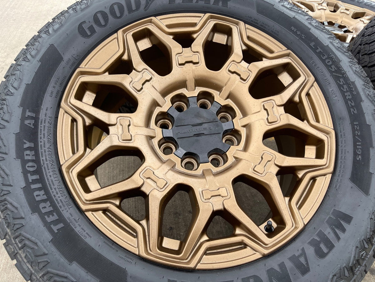 22" Hummer EV HEV 2500 OEM 8x165 14094 wheels rims 2024 2025 2026 NEW GOODYEAR Texas Truck Tire