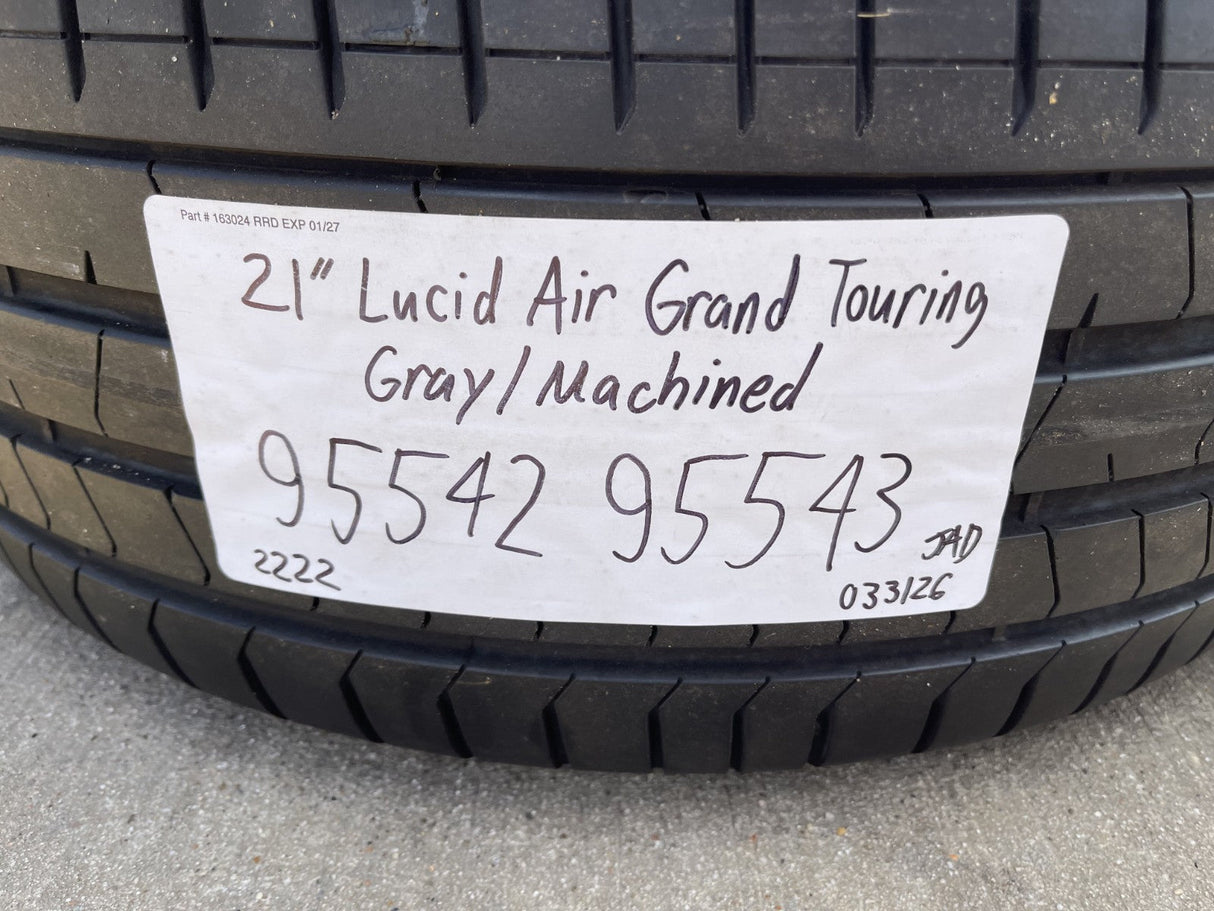 21" Lucid Air Grand Touring OEM 95542 95543 wheels rims black tires DISCOUNTED Texas Truck Tire