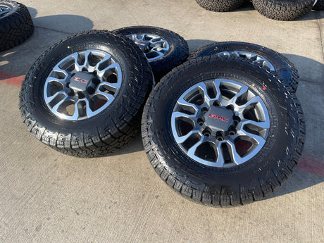 18" GMC Sierra AT4X Chevy Silverado 2500 3500 OEM 5949 wheels rims FALKEN NEW Texas Truck Tire
