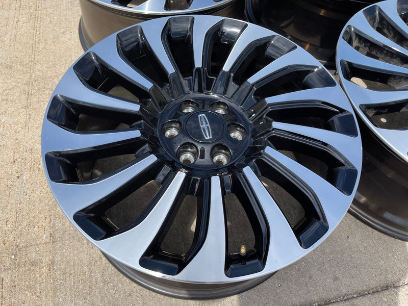22" Lincoln Navigator OEM rims wheels 10499 95383 Black Label 2023 2024 2025 Texas Truck Tire