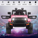 12V Kids Ride-On Truck with Remote Control, Power Wheels, and LED Lights