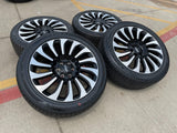 22" Lincoln Navigator OEM rims wheels 10499 95383 Black Label 2024 2025 2026 Texas Truck Tire
