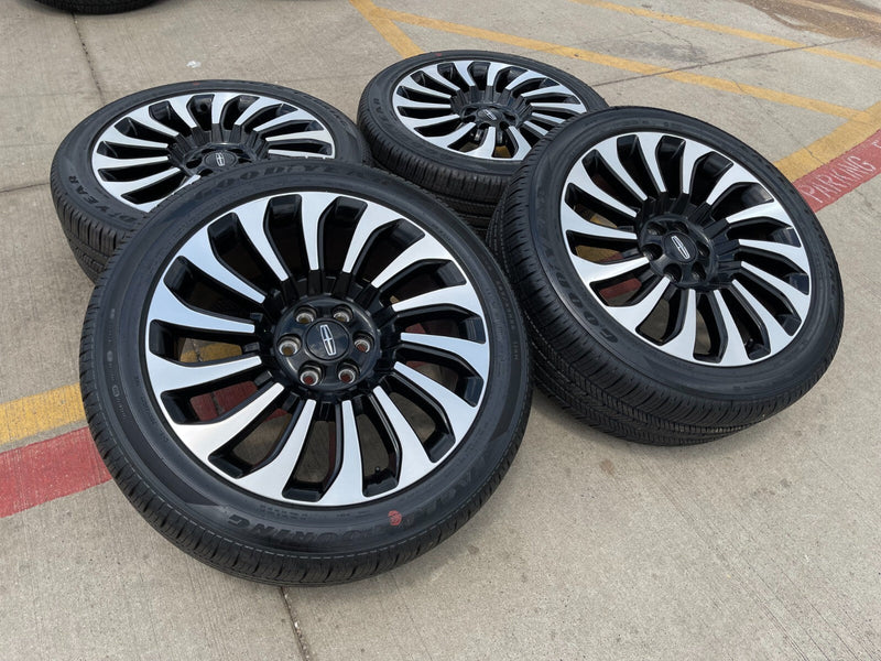 22" Lincoln Navigator OEM rims wheels 10499 95383 Black Label 2024 2025 2026 Texas Truck Tire