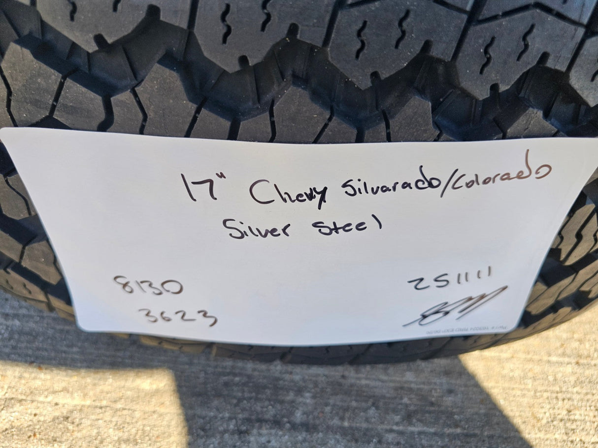 17" Chevy Colorado OEM wheels rims Silverado 8130 Canyon 2025 2026 NEW GOODYEAR Texas Truck Tire